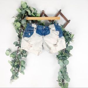 Aeropostale Acid Wash Distressed Denim Short
